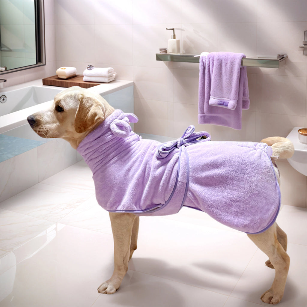 Quick Drying Soft Pet Bath Towel Robe Absorbent Soft Pet Bathrobe Dog Bath Towel for Small Big Medium Dogs and Cat