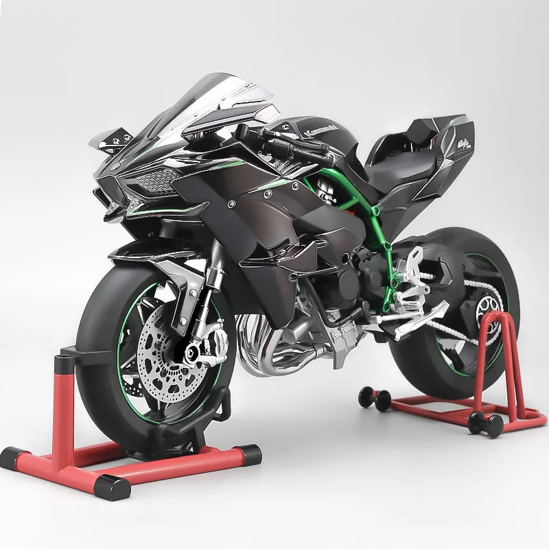 Spray 1:6 Kavvasaki Racing Ninja 500 H2R Motorcycle Simulation Sound Light Fast And Furious Kid Gift Collection Value Display