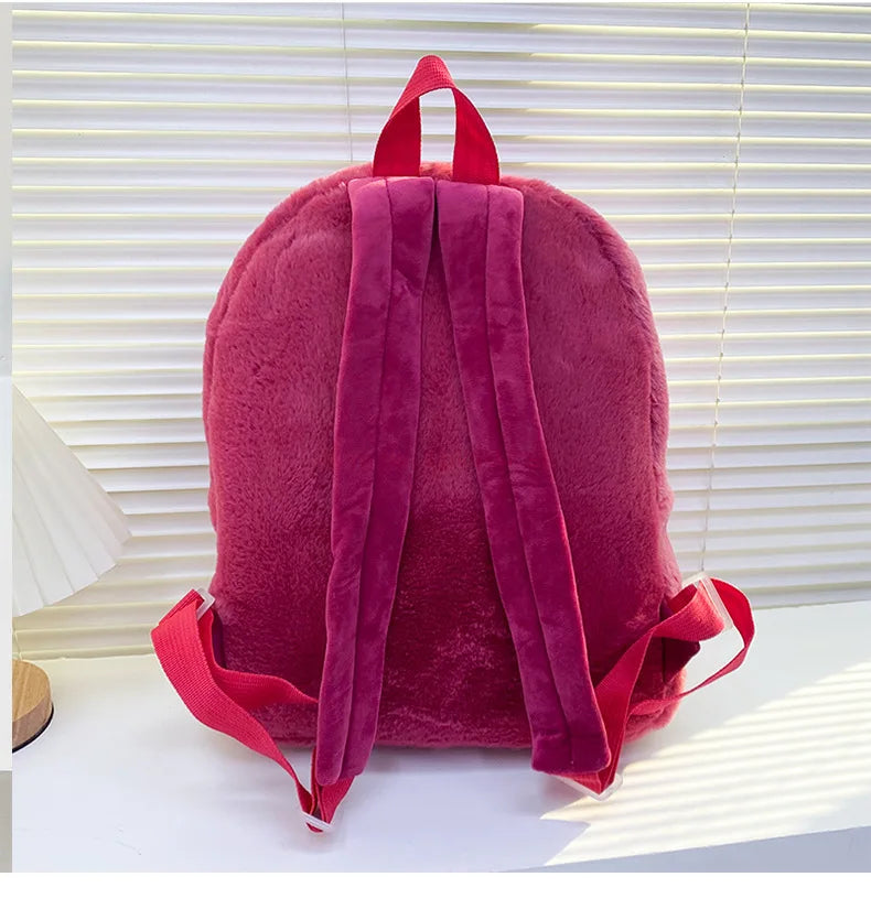 New Lotso Alien Cartoon Funny Plush Backpack Students Large Capacity Bag Girls Casual Soft Stuffed Schoolbag Lightening Bag