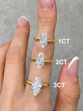 Larmor 925 Sterling Silver Classic 1-3 Carats Marquise Zircon Ring For Women Engagement Wedding Luxury High Quality Fine Jewelry