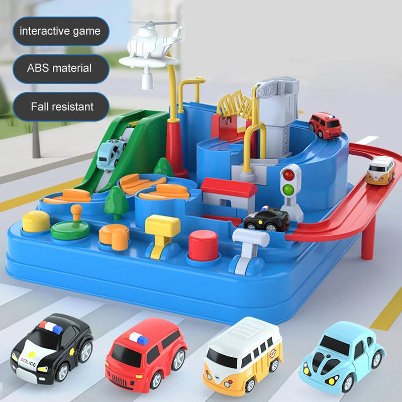 Car Train Track Sets Racing Rail Model Educational Toys Children Adventure Game Mechanical Interactive Animals Space Rocket Toy