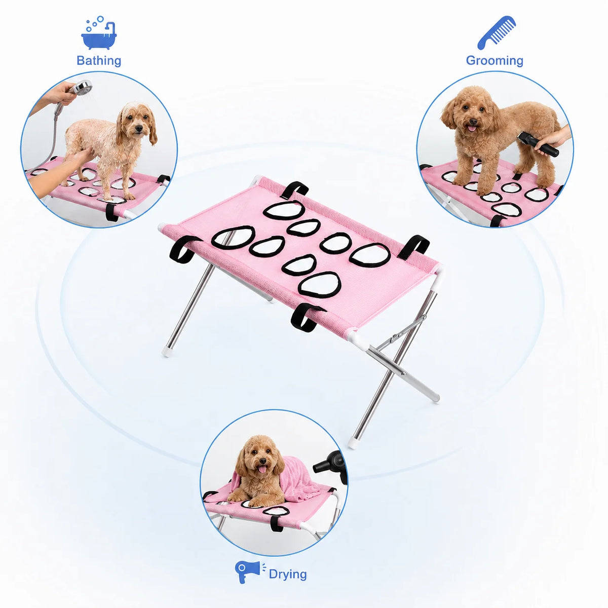 for Small Dogs Cats Pet Bath Hammock, Adjustable Grooming Sling Mesh Bathing Net, Pet Washing Restraint Bag for Sink Bathtub, Qu