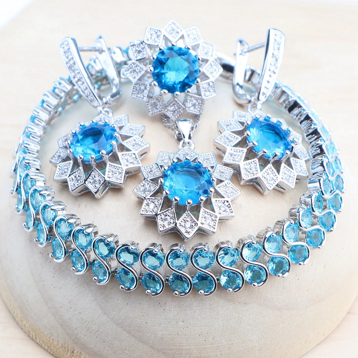 Wedding Silver 925 Jewelry Sets Bracelets Rings Earrings Pendant Purple Cubic Zirconia Necklace For Women Bridal Set Jewelry