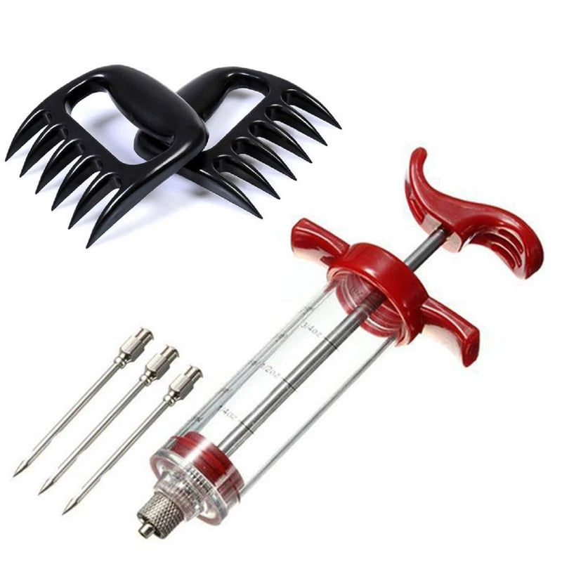 Stainless Steel Spice Syringe Set Meat Turkey Chicken Flavor Injector Kitchen Sauce Marinade Injection Home Kitchen Accessories