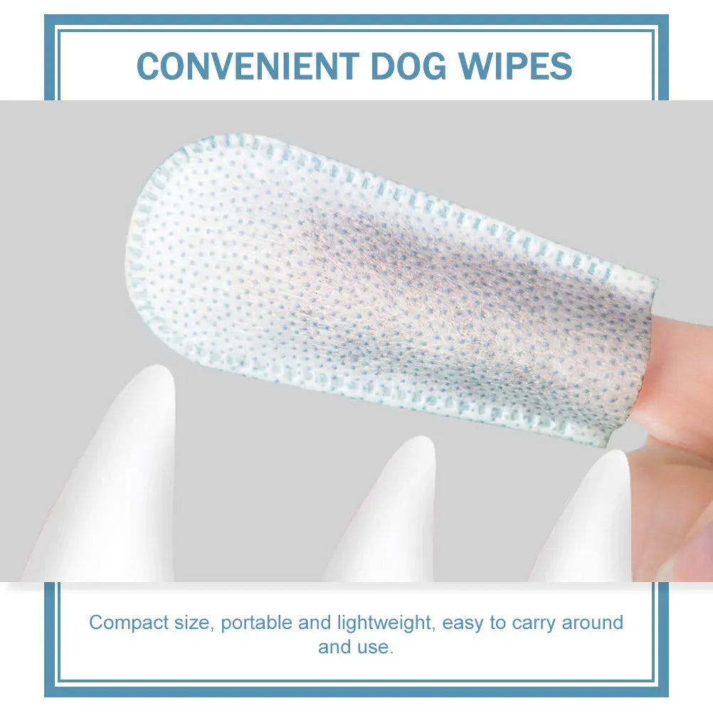 50Pcs Pet Finger Toothbrush Dental Wipes Professional Dog Cat Reusable Portable Household Tooth Cleaning Accessories