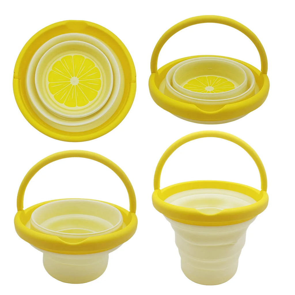 Kids Kitchen Folding Bucket Pretend Play Storage Fruit Children Play Outdoor Fun Education Toys For Boys Girls Beach Gifts