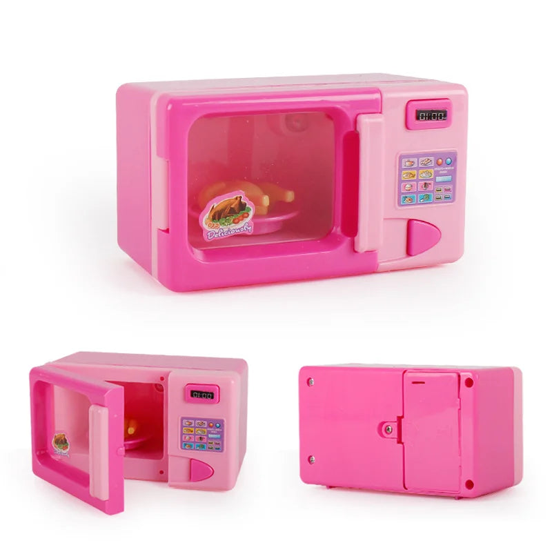 Children's Simulated Kitchen Play House Small Appliances Refrigerator Microwave Hair Dryer Coffee Machine Electric Kettle Toys