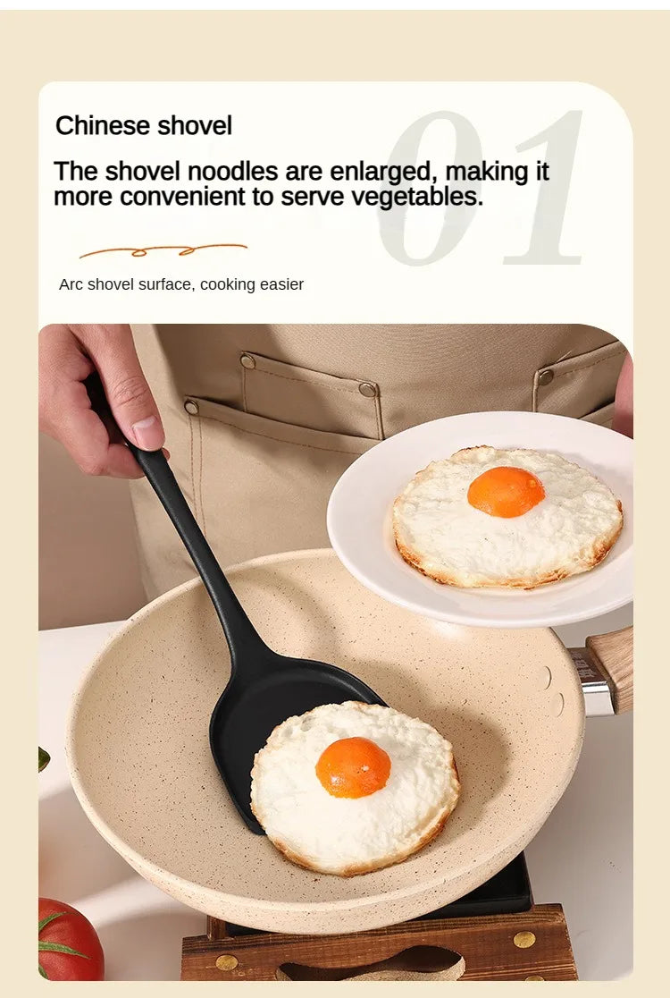 1/10PCS Food-Grade Silicone Kitchen Tools Set, Heat-Resistant Slotted Spoon for Non-Stick Cookware & Hot Pot, Multi-Use Strainer