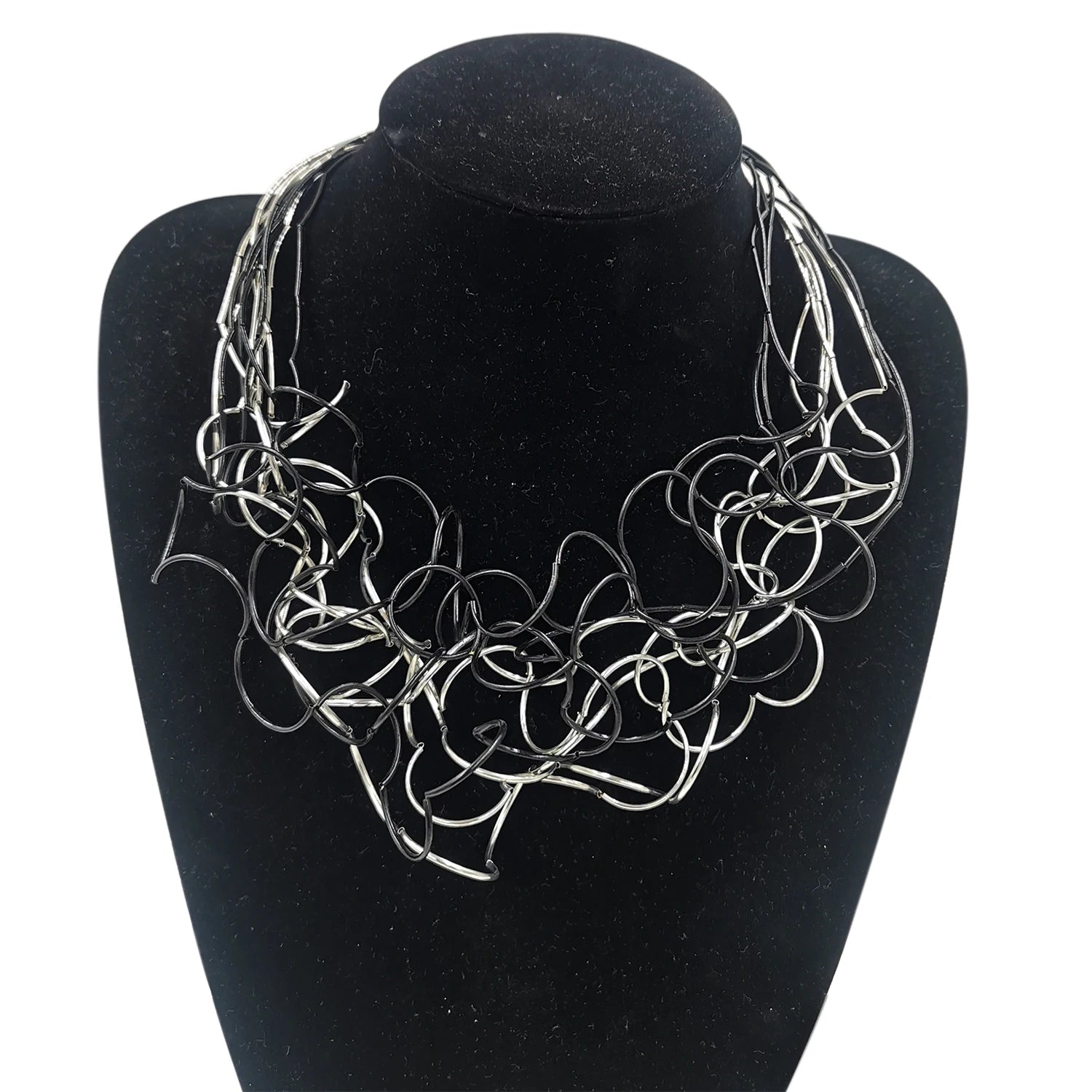 STRATHSPEY Fashion New Long Irregular Copper Tube Necklace For Women Statement Chunky Multi Lay Jewelry