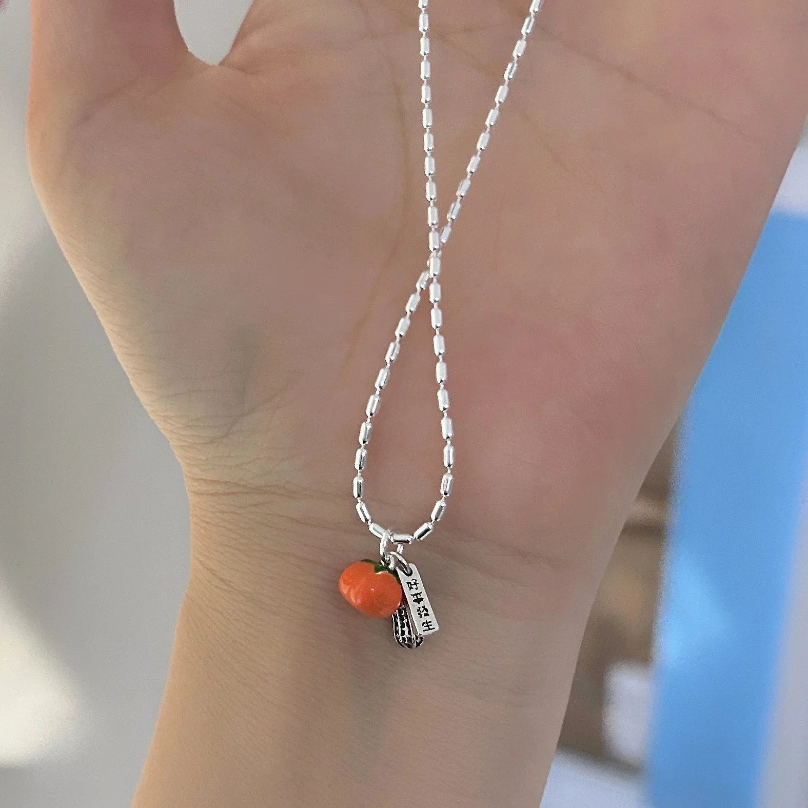 925 Sterling Silver Necklace Black Beads Square Irregular Punk Geometric for Women Girl Jewelry Gift Dropshipping Wholesale