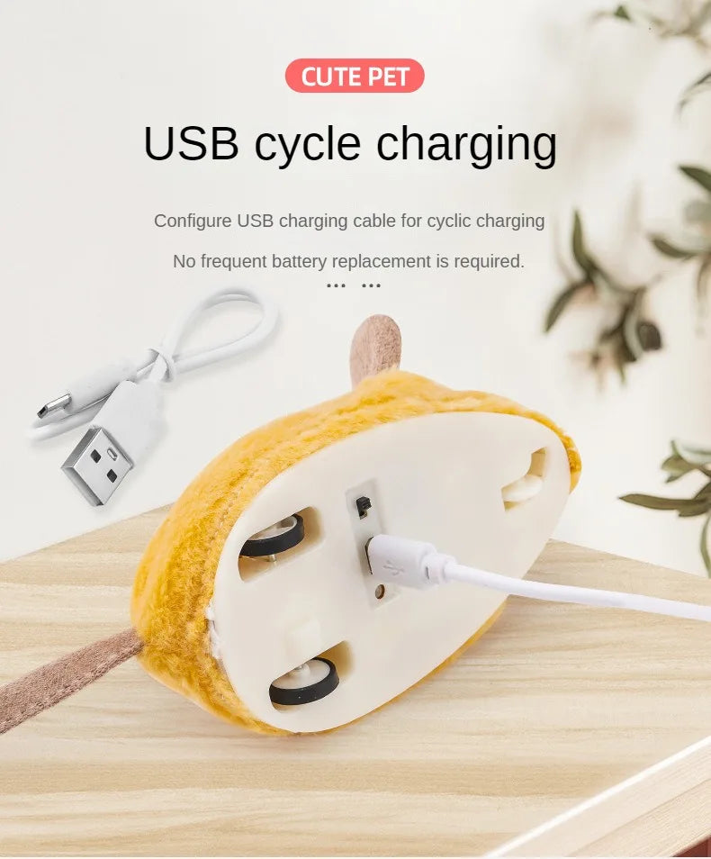 Simulated Little Mouse and Cat Self Entertainment Cat Teasing Tool and Dog Home Sports Toy Touch Sensing Intelligent Electric