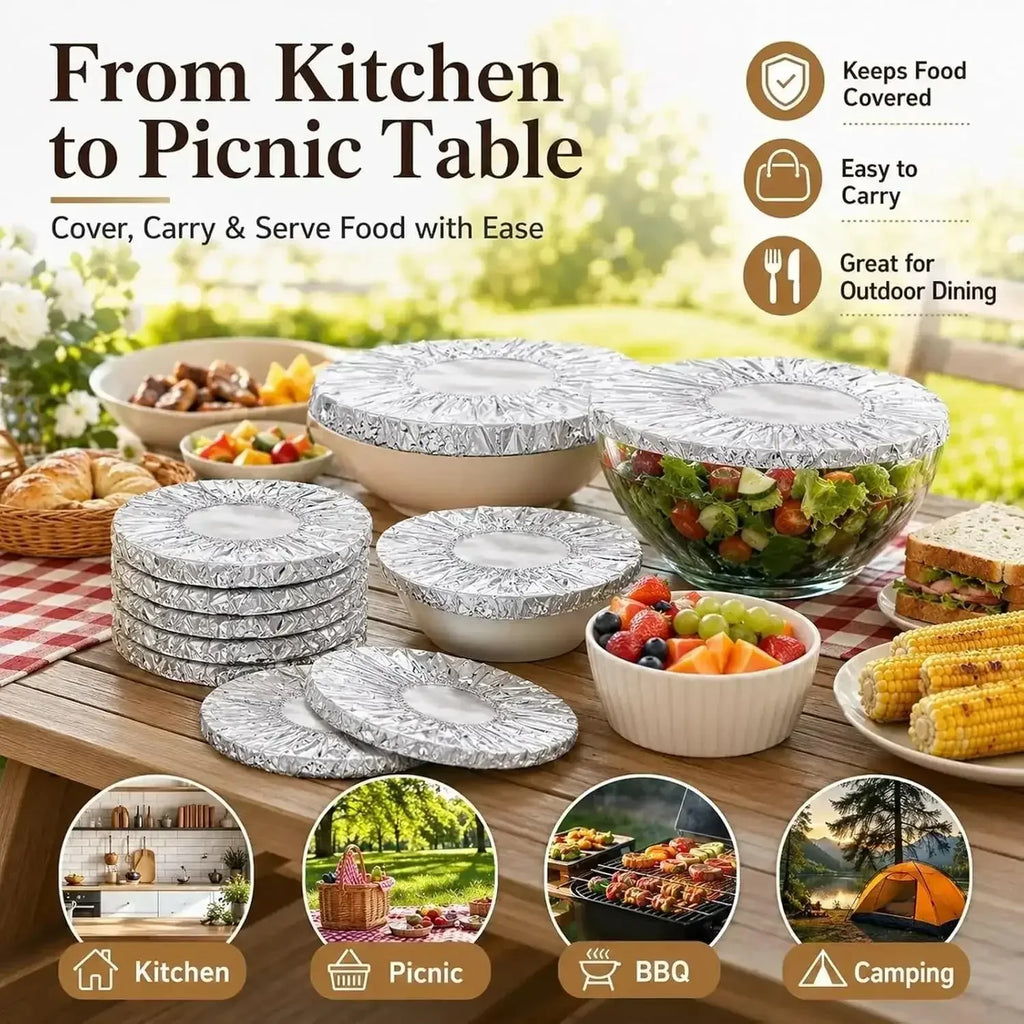 Aluminum Foil Keep Warm Covers Dining Table Food Preservation Cover Microwave Oven Heating Waterproof Oil Proof Kitchen Tools