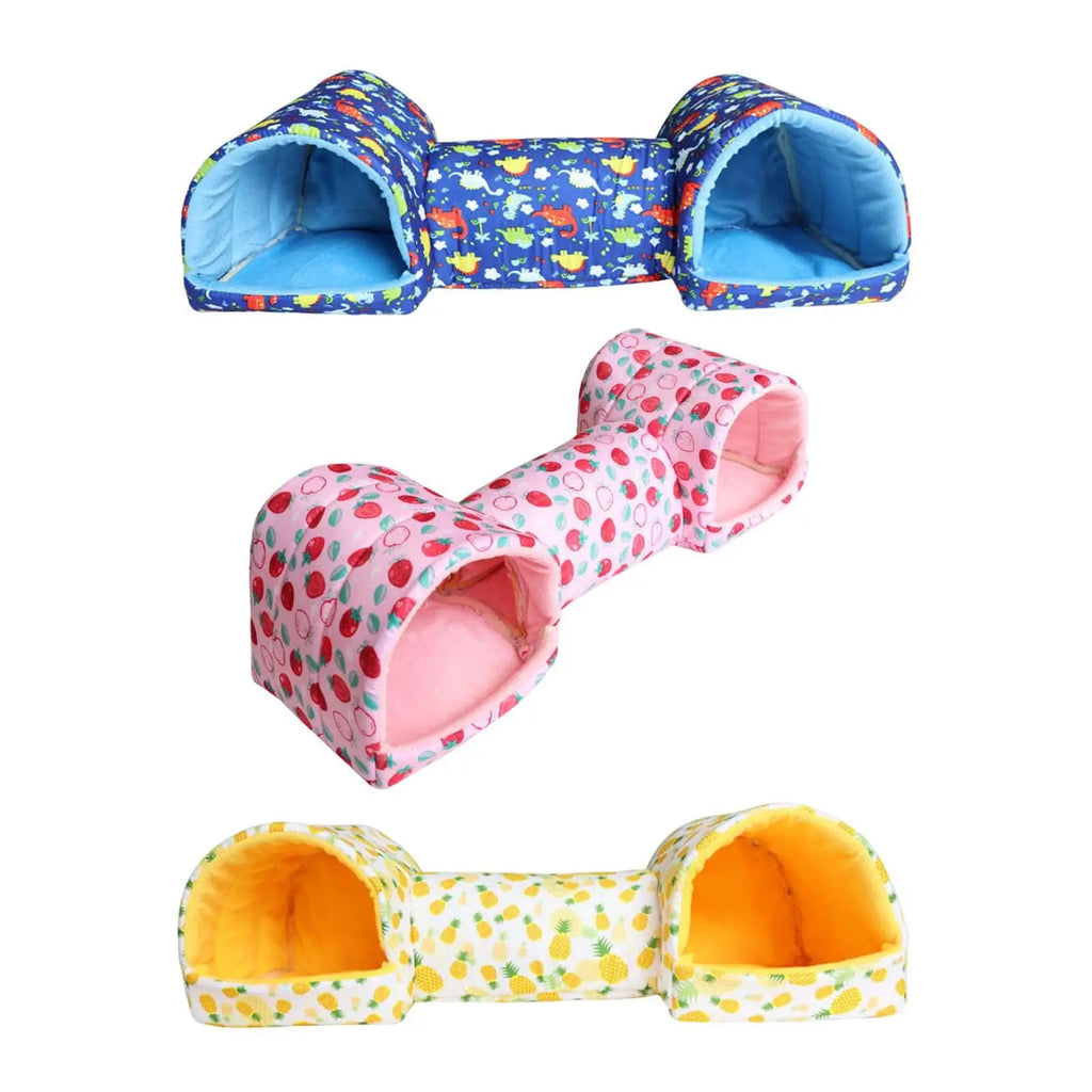 Guinea Pig Tunnel and Bed Corner Tunnel Breathable Hamster Hideout Bunny House for Chinchilla Mice Hedgehog Small Animals Ferret