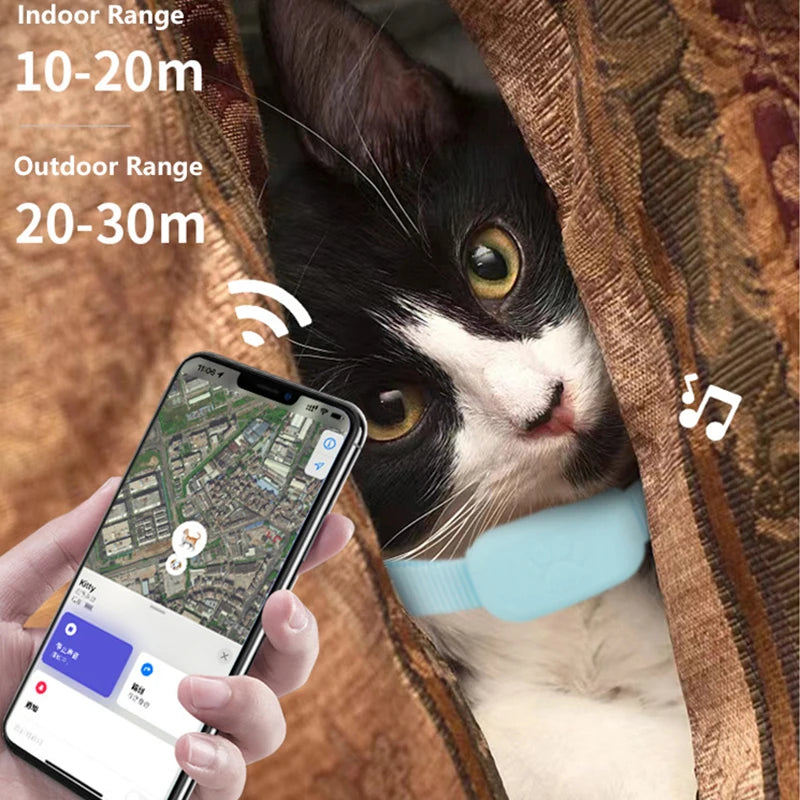 Waterproof Pet GPS Tracker - Dog & Cat Locator, with Adjustable Collar Anti Lost Dogs Real-time Tracking Device for iOS
