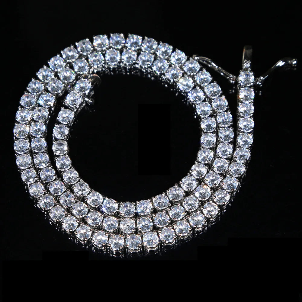 D VVS1 Moissanite Tennis Necklace For Women Top Quality 100% 925 Sterling Silver Sparkling Party Fine Jewelry