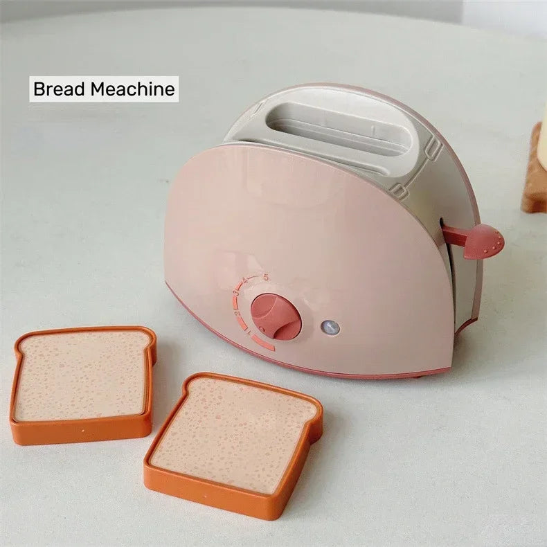 Mini Household Appliances Kitchen Toys Pretend Play Set with Coffee Maker Water Dispenser and Toaster for Kids Boys Girls Gifts