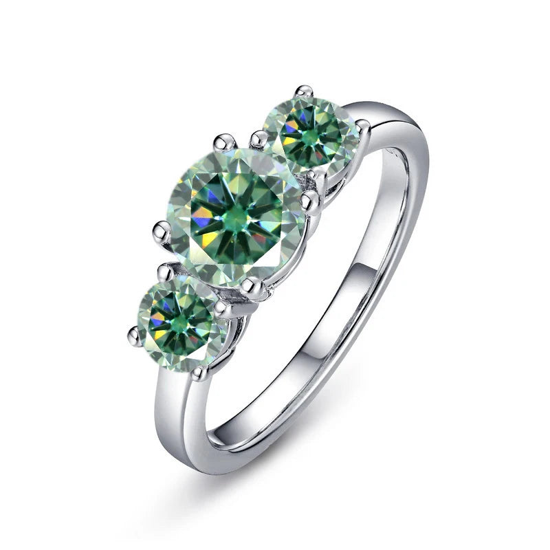 JoyceJelly S925 Sterling Silver Colors Moissanite Ring 2CT 4CT Total Full Moissanite Diamond Jewelry For Wedding Engagement Gift