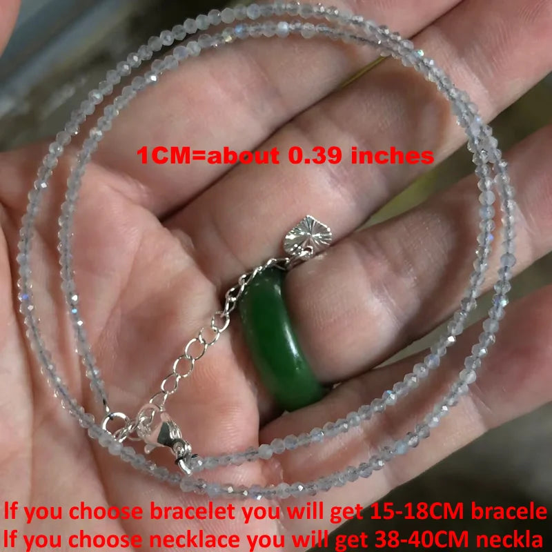 Natural Semi-precious Stone Necklaces for Women and Men Cut Angle 2mm Beads Crystal Necklace Bracelet Gem Zircon Agate Jewelry