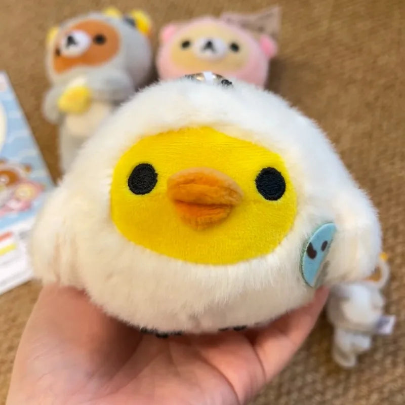 Rilakkuma Sea Otter Plush toy Keychain kawaii Korilakkuma Stuffed Doll Pouch San-X lazy bear Cartoon plush coin purse Bag Charm