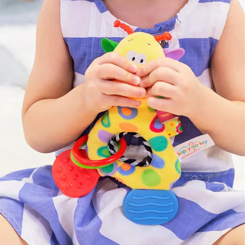 Rattles Animal Giraffe Baby Soft Stuffed Doll Teether Doll Cute Kids Infant Baby Teething Toys For Newborn Sensory Plush Toys