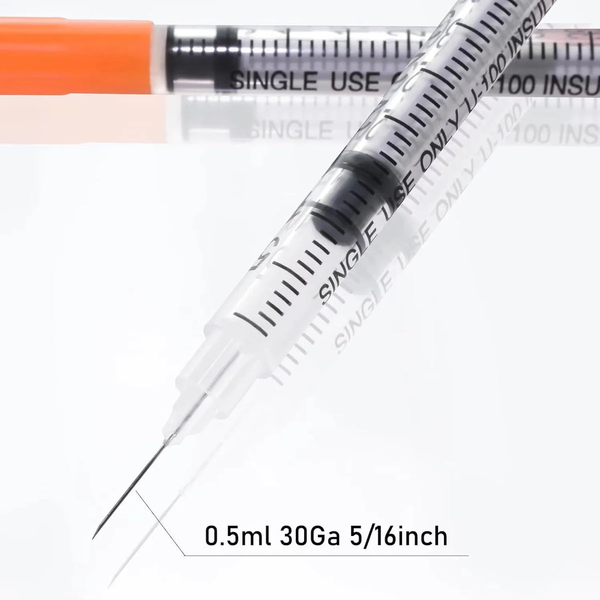 20 Pcs 0.5ml / 1ml Disposable Plastic Veterinary Syringes with Needle, For Pets & Farm Livestock Animals