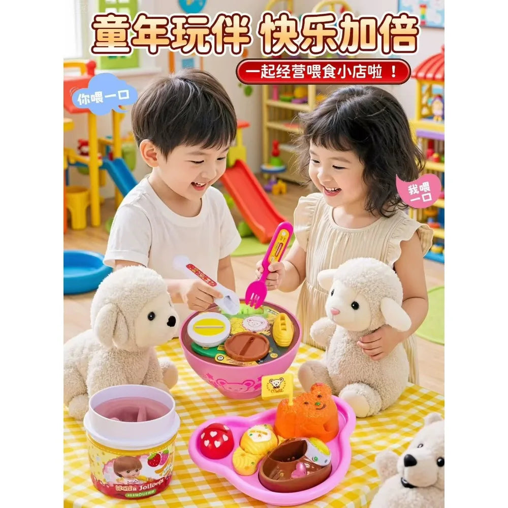 New 8PCS/Set Simulation Food Feeding Toys with Storage Box - Sweet Rice Ball Pudding Feeding Toy Kids Role Play Early Education