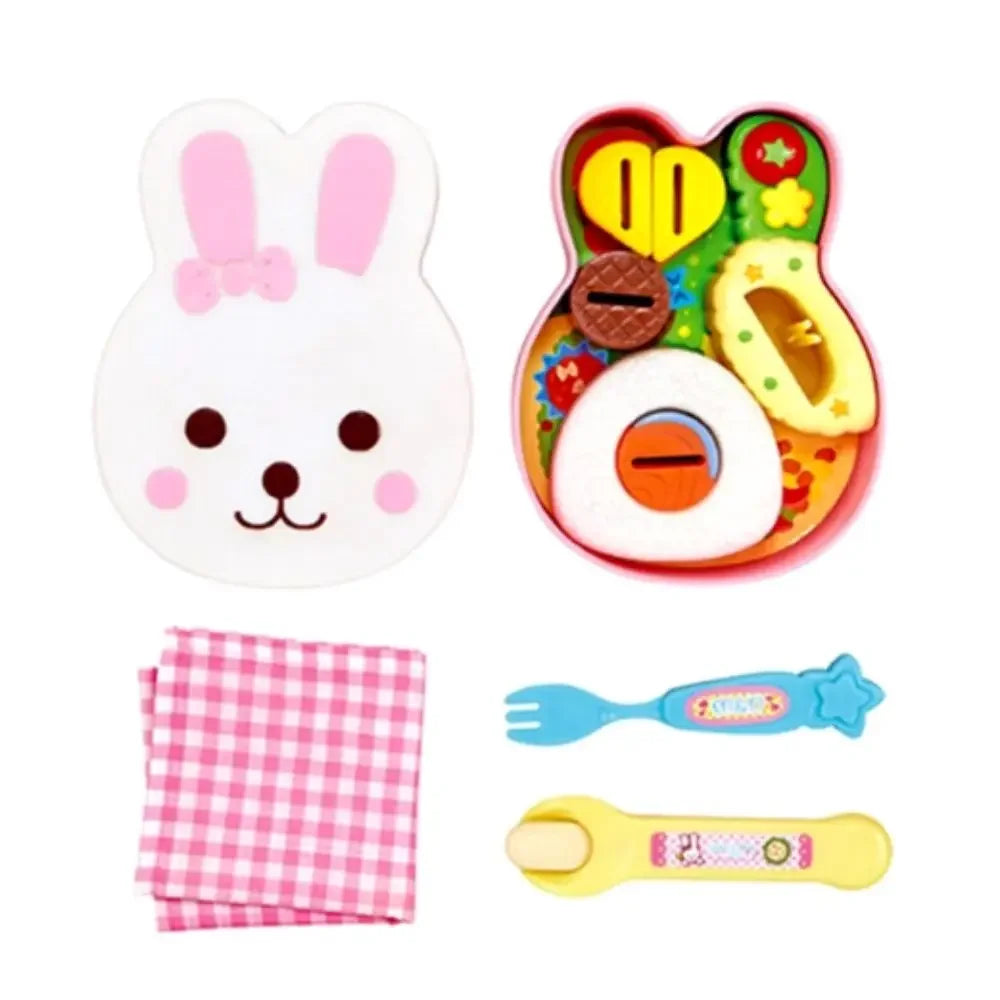 New Rabbit Bento Food Feeding Toy, Pudding Feeding Toys, Early Education Playing Houses Toys for Children, Role Play, Kids Gifts