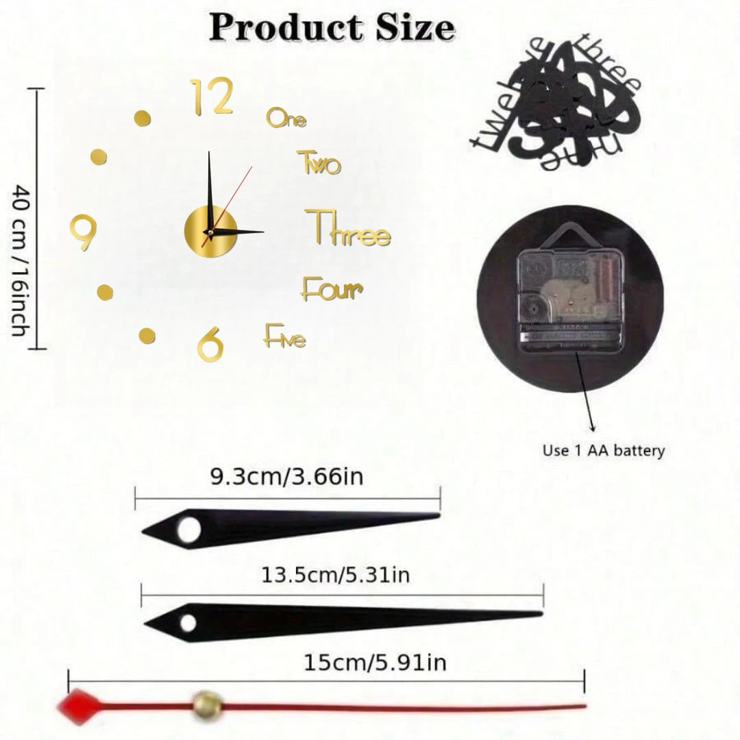 Large 3D Wall Clock Luminous Classic Wall Clocks DIY Digital Clock Wall Watches Stickers Silent Clock for Home Living Room Table