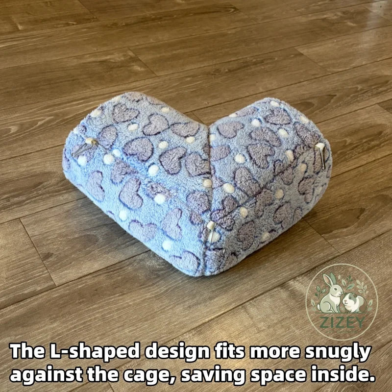 L-Shaped Guinea Pig Hideout Tunnel Corner Fleece Pet Bed Hamster Warm House Chinchilla Ferret Rat Tube Cage Accessories Sleeping