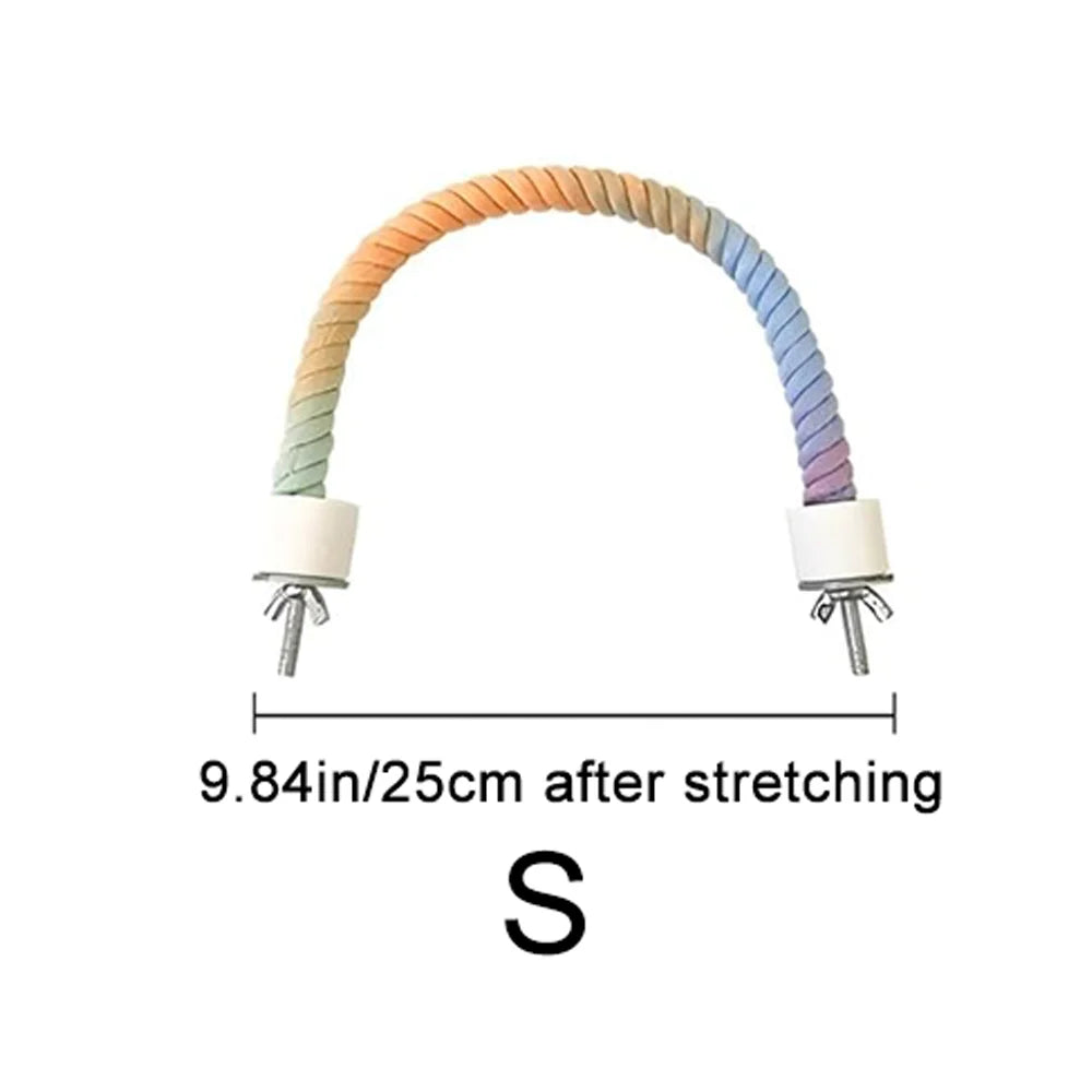 radient Colorful Bird Rope Perch Stand for Bird Cages Bendable Climbing Rope Cage Accessory Toy for Cockatiel Parakeet ﻿ ﻿