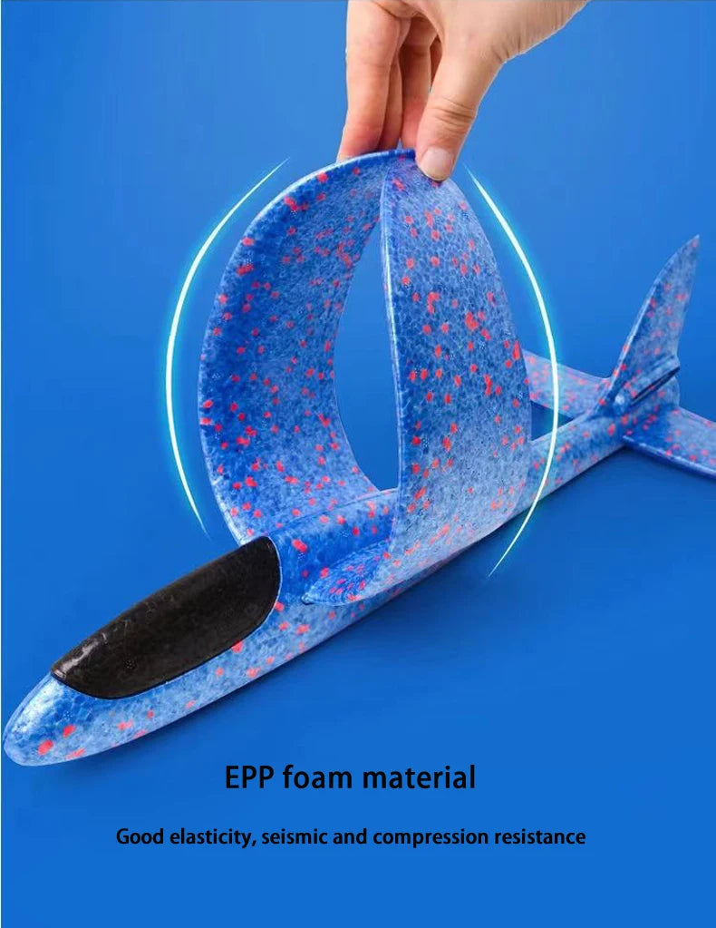 48cm Large Foam Plane Glider Hand Throw Airplane Inertial EPP Bubble Planes Outdoor Launch Kids Toys for Children Boys Gift