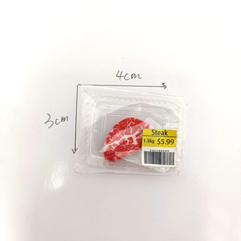 New Miniature Supermarket Food Simulation Beefsteak Salmon Bacon Beef Roll for Doll House Mini Kitchen Clay Food Accessories