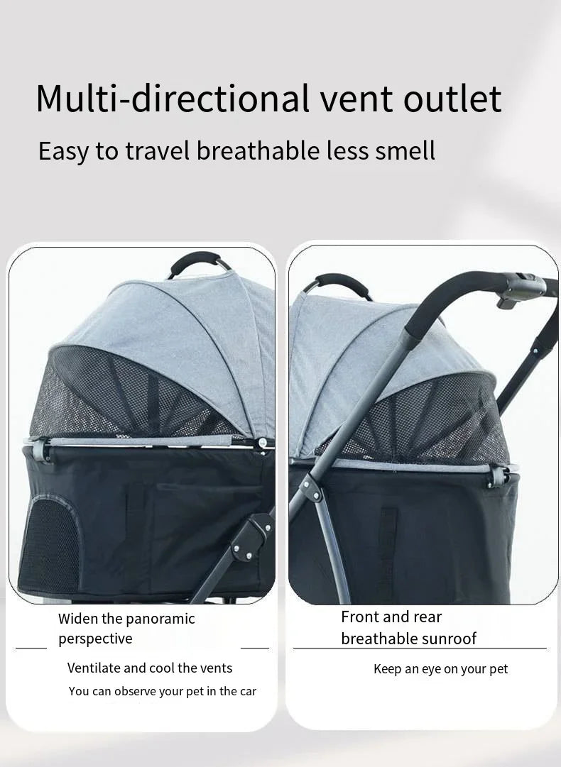 Pet Car Strollers 3in1 Lightweight Foldable Specifically Designed for Walking Dogs Infants Medium-sized Small Dogs Cats Outdoor