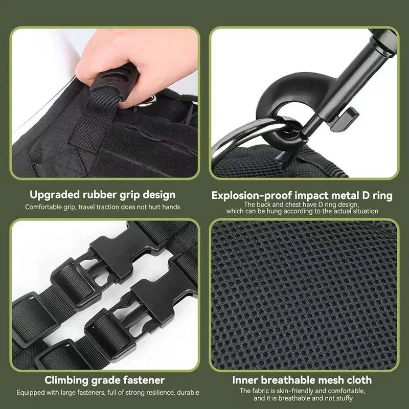 Big Dog Tactics Training Vest Harness Multi Functional Nylon Dog Adjustable Comfortable Control Dog Chest Harness Pet Supplies