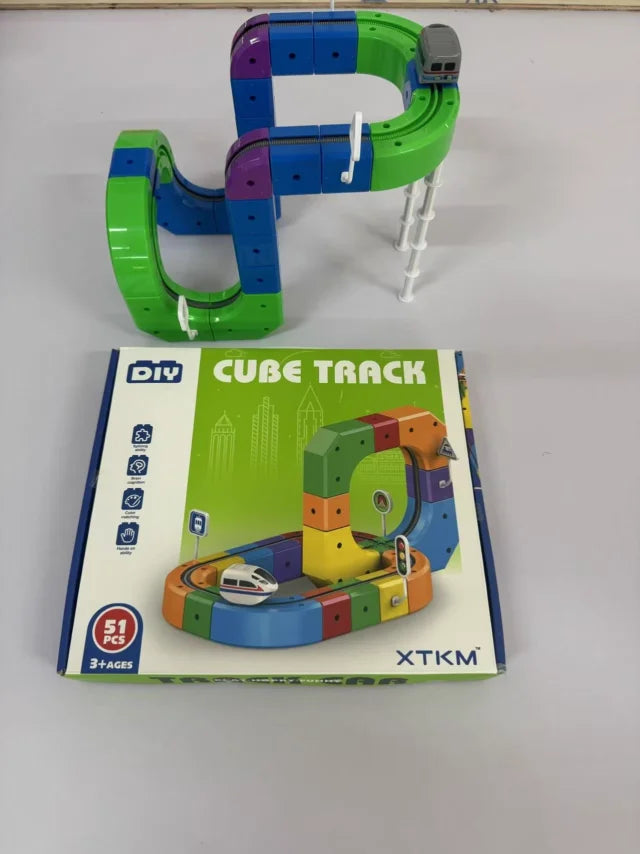 Electric Magnetic Track Set With Anti-Gravity Vehicles - 100+ Pieces Stem Building Toys, Creative Diy Railway For Kids Gift Toy