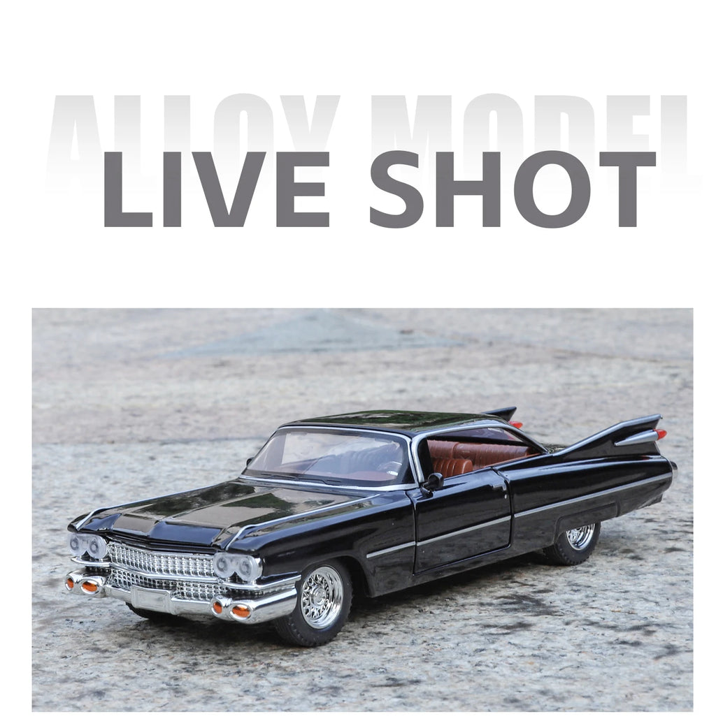 1:32 Cadillac Eldorado Biarritz Classic Retro Car Alloy Metal Diecast Model Car With Sound And Light Pull Back Collection Hobby