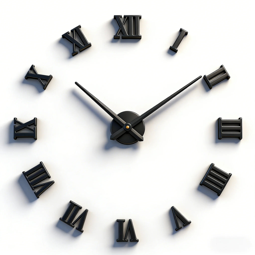2D/3D Large Roman Numeral Acrylic Mirror Wall Clock Sticker Fashion DIY Quartz Clocks Watch Home Decoration Living Room Stickers