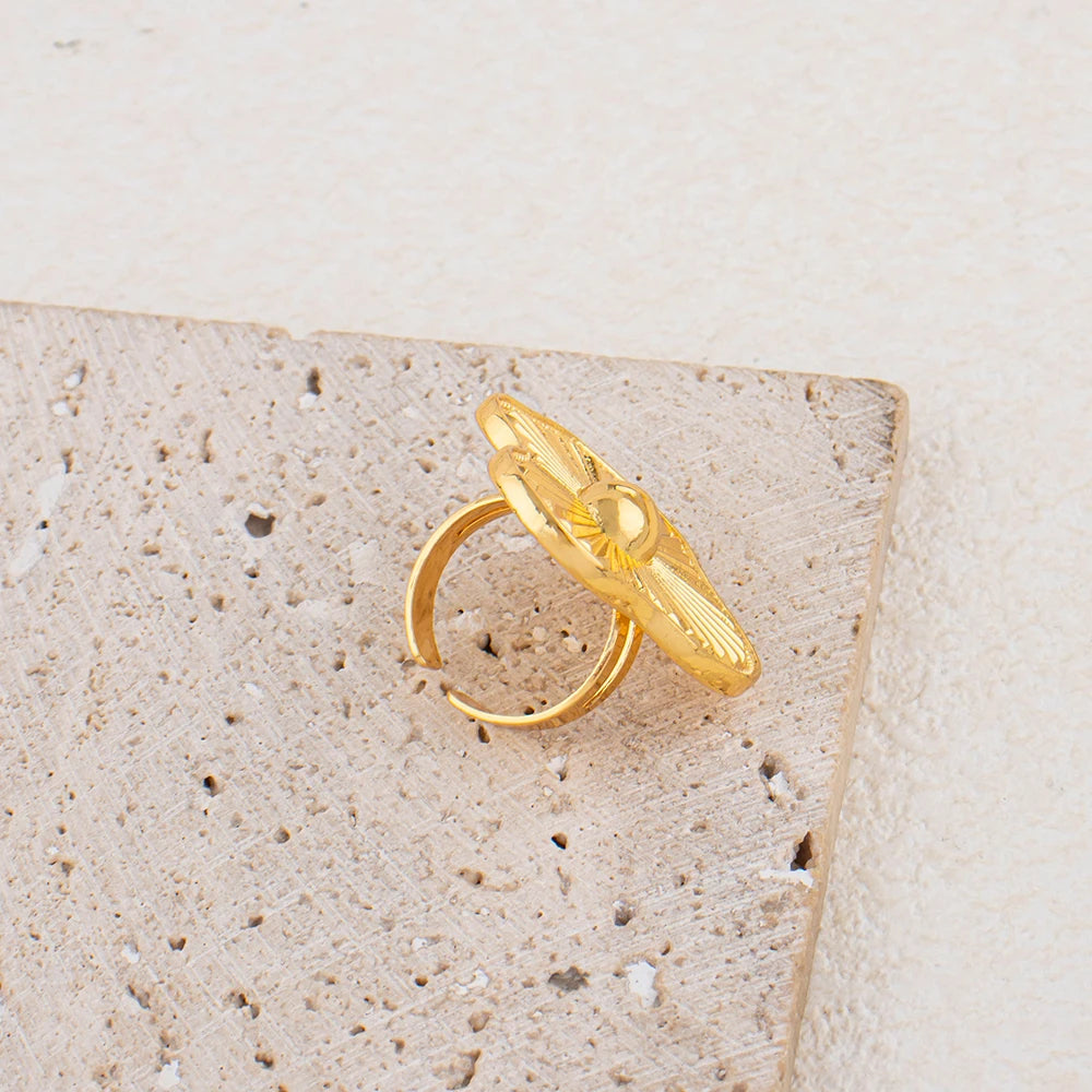 Necklace Earrings Ring Jewelry Set for Women  Gold Plated Clip Earrings and Finger Ring 2Pcs Set for Engagement Daily Wear Gifts