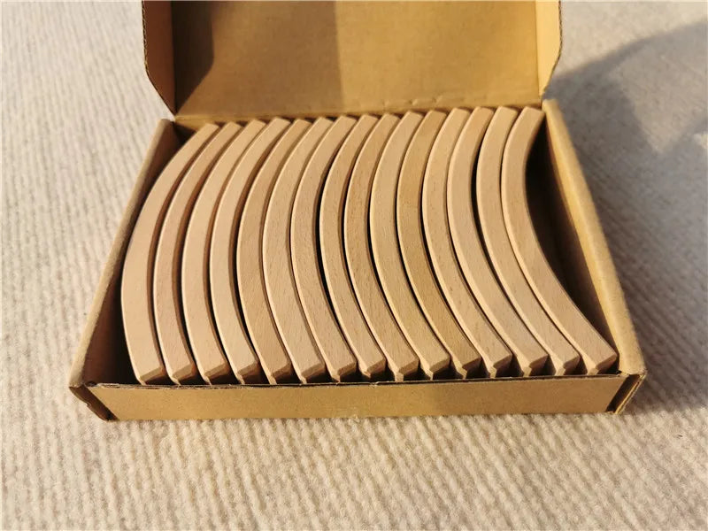 New Beech Wood Arch Stacking Blocks Rainbow Bending Wooden Building Timber Toys Set for Kids Creative Play