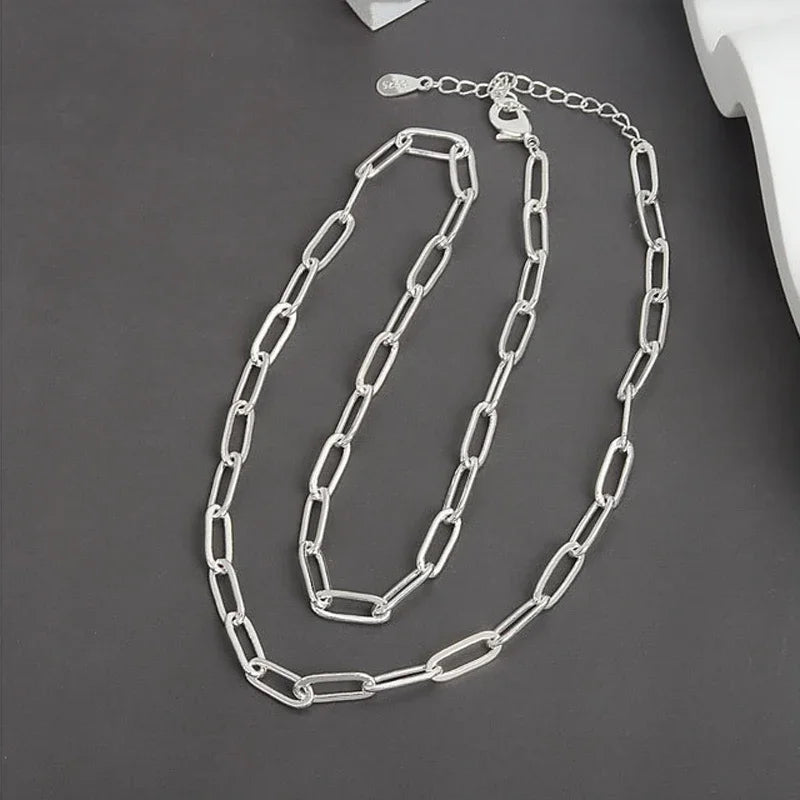 VENTFILLE 925 Sterling Silver Bead Geometry Necklace for Women Girl Korean Design Versatile Choker Jewelry Dropship Wholesale