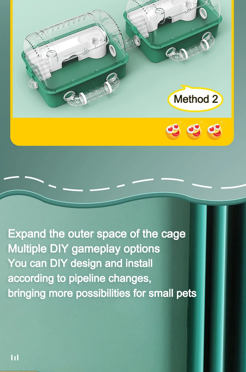 DIY Tunnel Cage Hamster Cage Hamster Hose Tubing Toy Fun Platform Pet Home Drinking Water Bottle For Golden Hamster Fun Tunnel