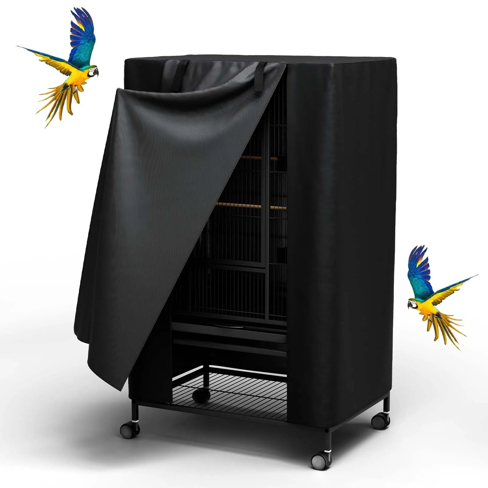 Nighttime Bird Cage Cover with Zipper Panel Blackout Birdcage for Winter Universal Breathable Good Night Enclosure for Bird