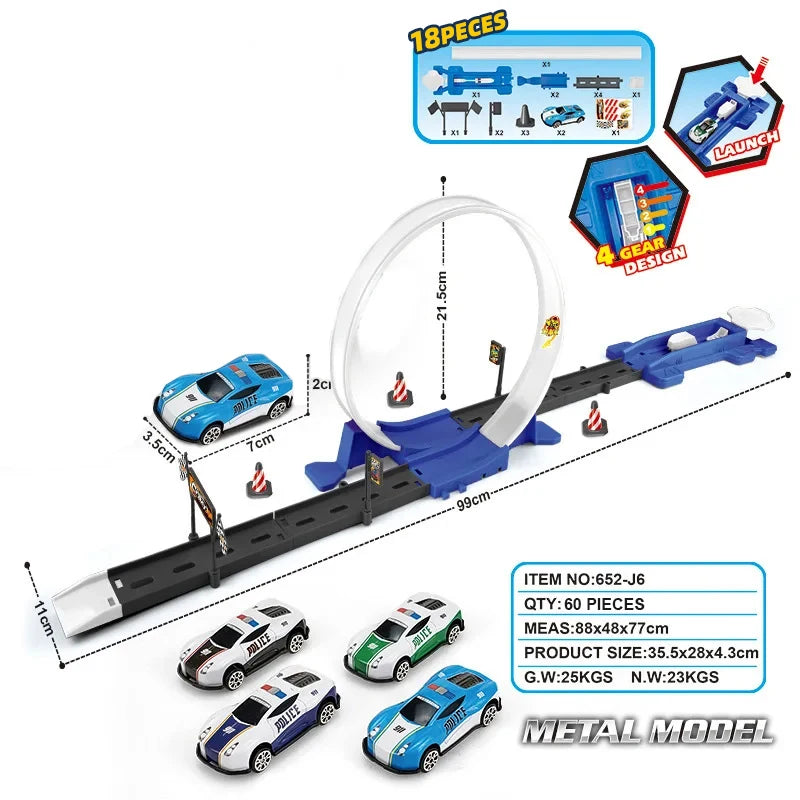 Stunt Speed Double Car Wheels Model Toys For Kids Racing Track Diy Assembled Rail Kits Educational Interactive Boy Children Toy