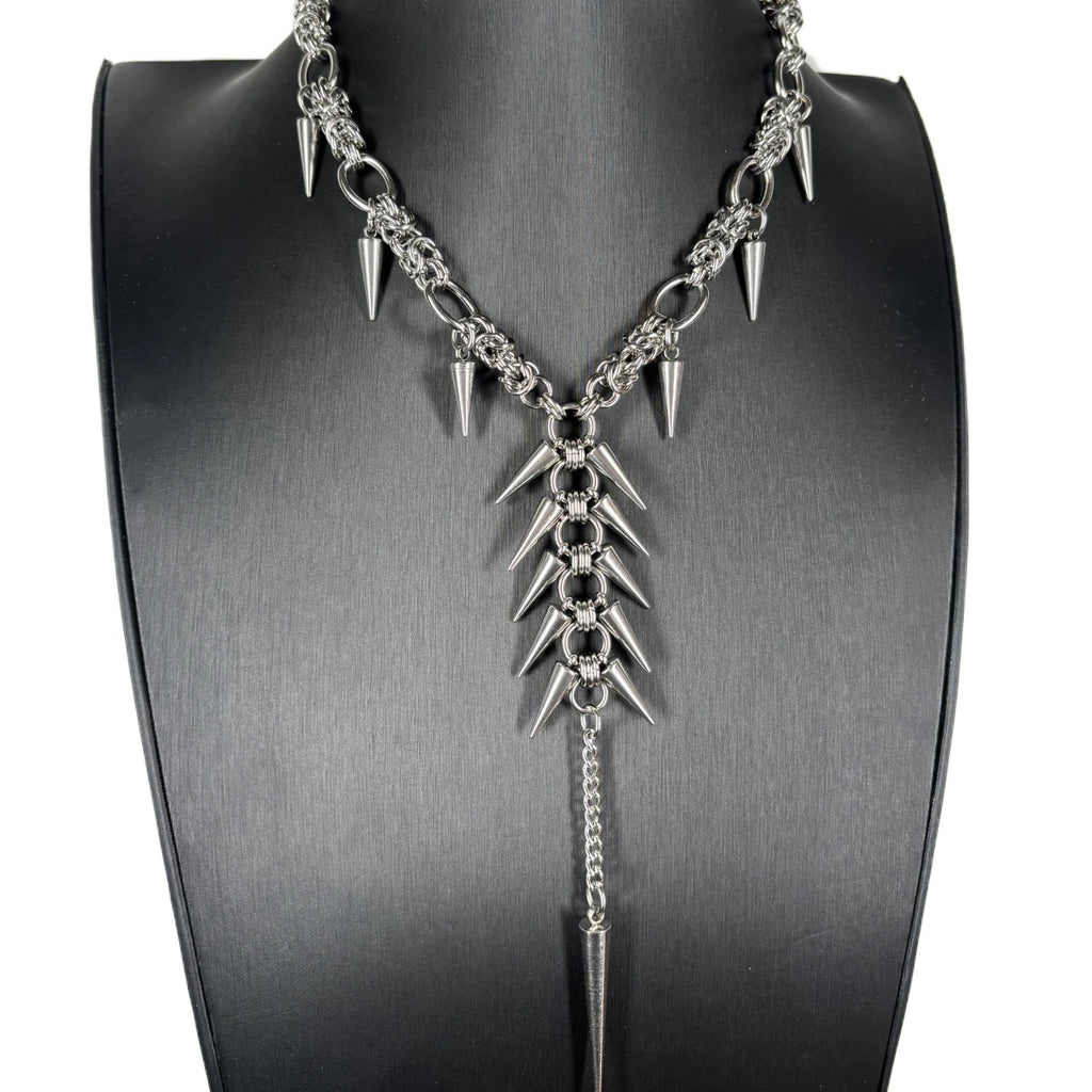 Punk Grunge Rock Rivet Long Pendant Chain Cool Fashion Handmade Geometric Necklace Goth Charm Jewelry Hip Hop Accessories