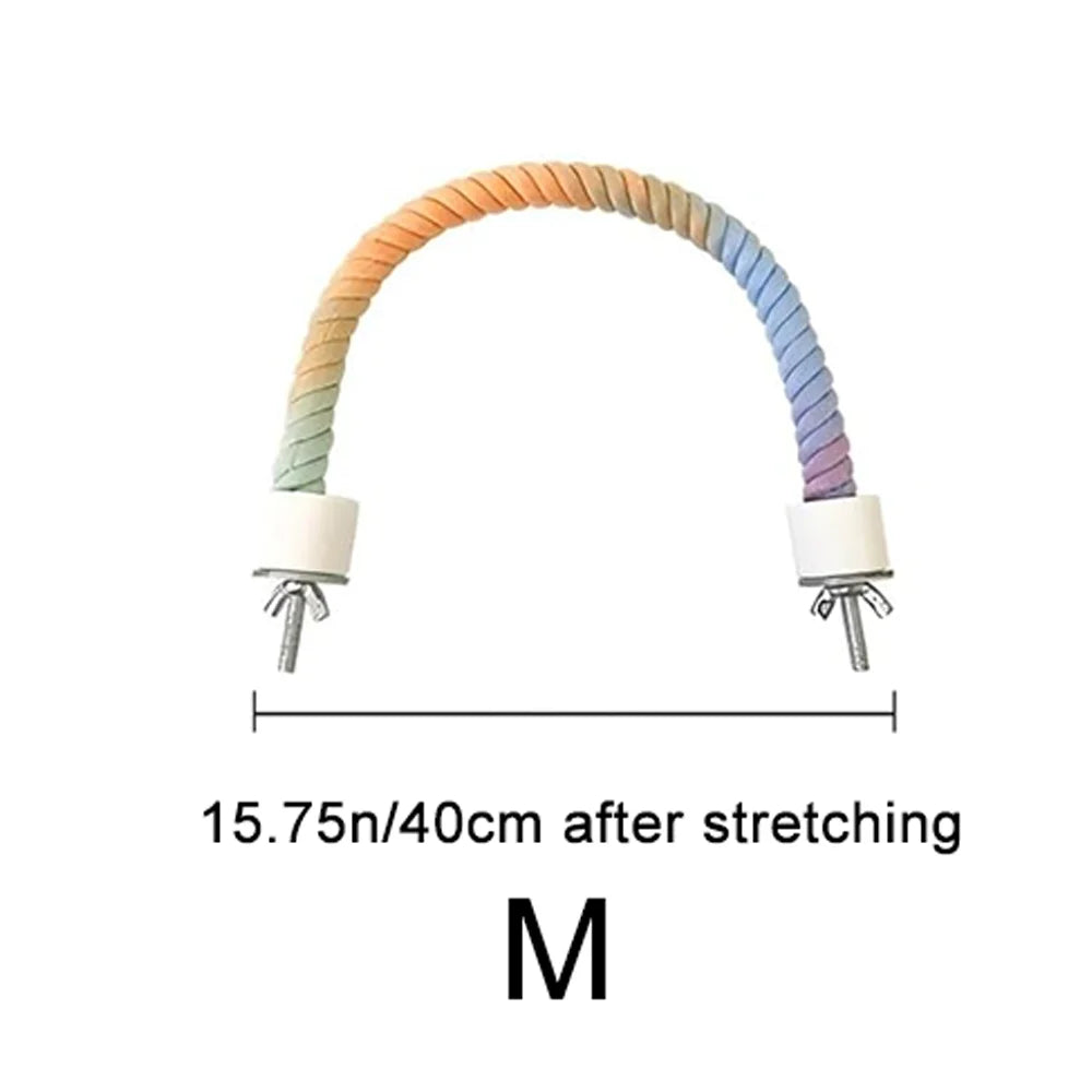 radient Colorful Bird Rope Perch Stand for Bird Cages Bendable Climbing Rope Cage Accessory Toy for Cockatiel Parakeet ﻿ ﻿