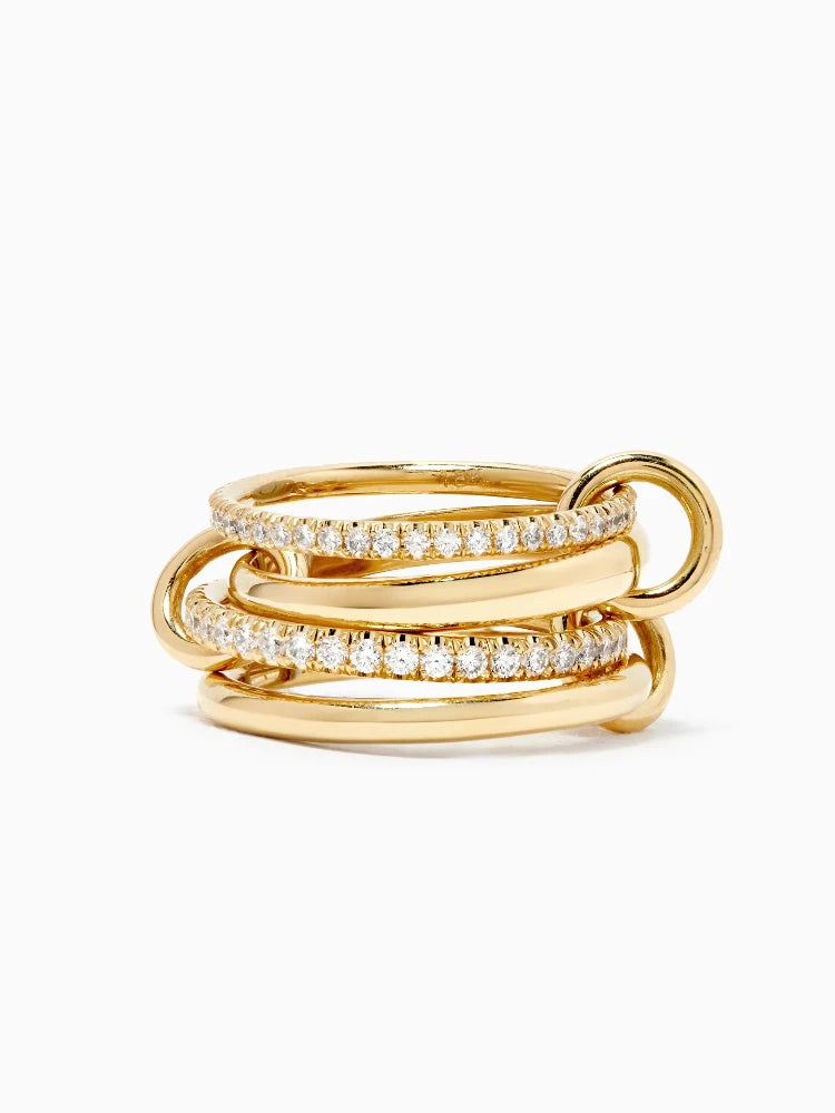 925 Sterling Silver Simple Fashion Multi-Layer Round Zircon Ring For Women Anniversary Daily Wear High Quality Fine Jewelry