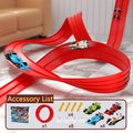 Flexible Race Track Children Toys DIY Double-track Racing Car Ramp Track Compatible 1/64th Cars Portable Rolls Up Race Tracks
