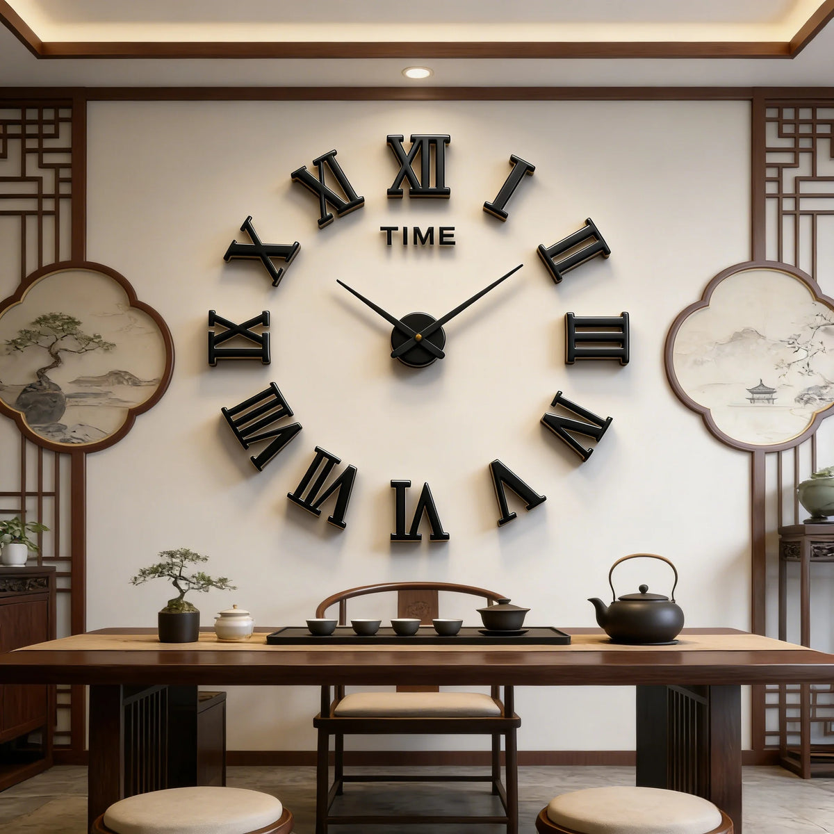 2D/3D Large Roman Numeral Acrylic Mirror Wall Clock Sticker Fashion DIY Quartz Clocks Watch Home Decoration Living Room Stickers