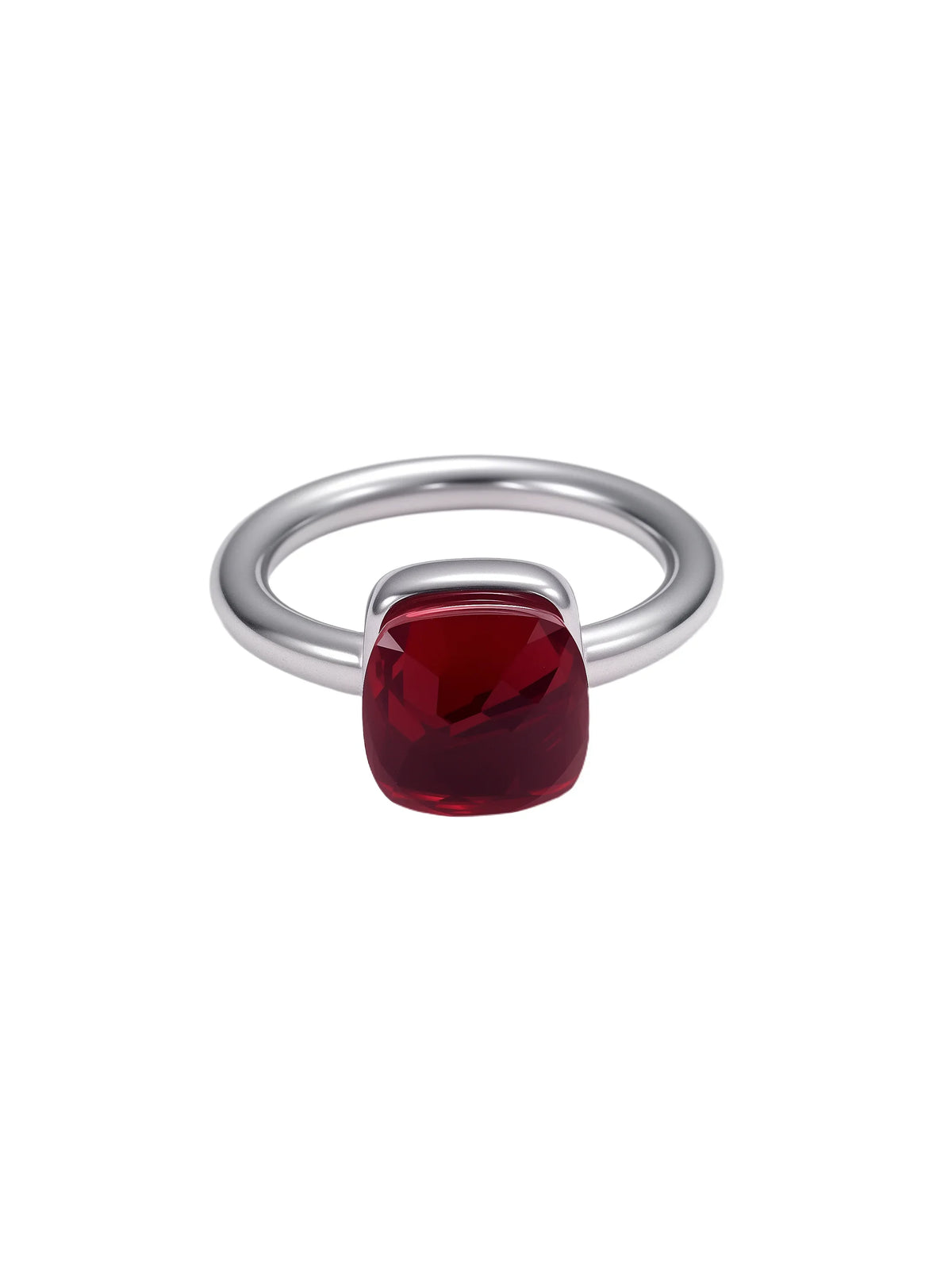 Colorful Crystal Nude Ring for Women 18K Gold Plated Stainless Steel Candy Color Square Stone Statement Rings Jewelry Gift