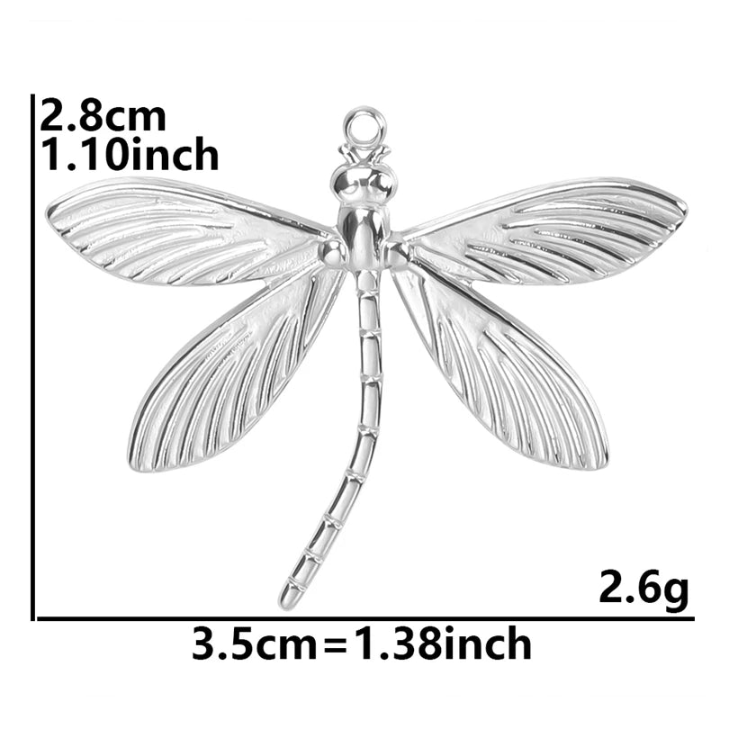 10PCS Ancient Egyptian Scarab Beetle Pendants Charms Stainless Steel Dragonfly Butterfly Pendant for Jewelry Making DIY Necklace
